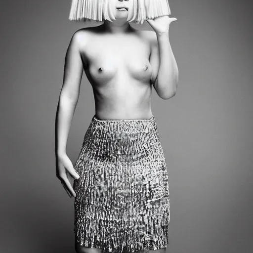 Image similar to Sia furler artistic photoshoot full body