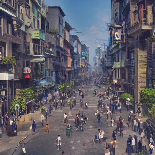 Prompt: 8 k hd detailed octane render of a bustling city street in a backwater spaceport
