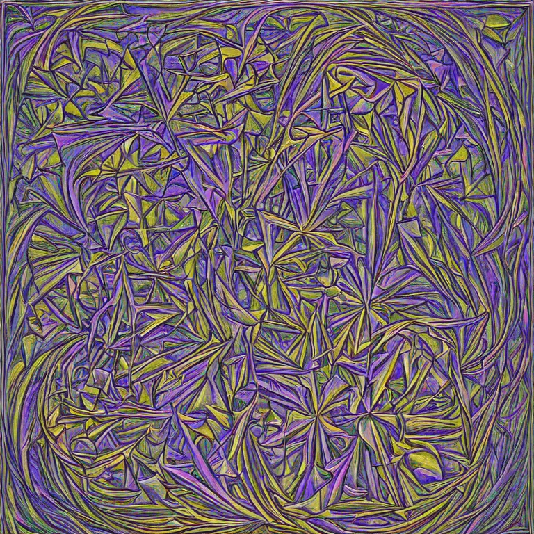 Image similar to expression of mind-matter interaction through death by Alex Grey and M. C. Escher collaboration, digital painting, Groundcore