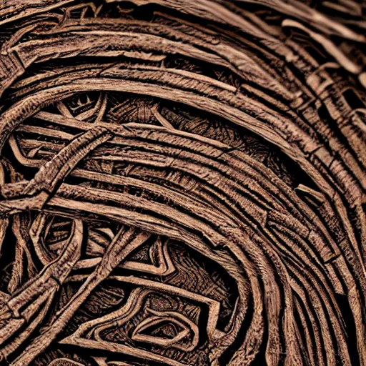 Prompt: intricate texture, micro-tangled, wood burn, random, micro details, ultra detailed, hyperrealistic, 8k resolution