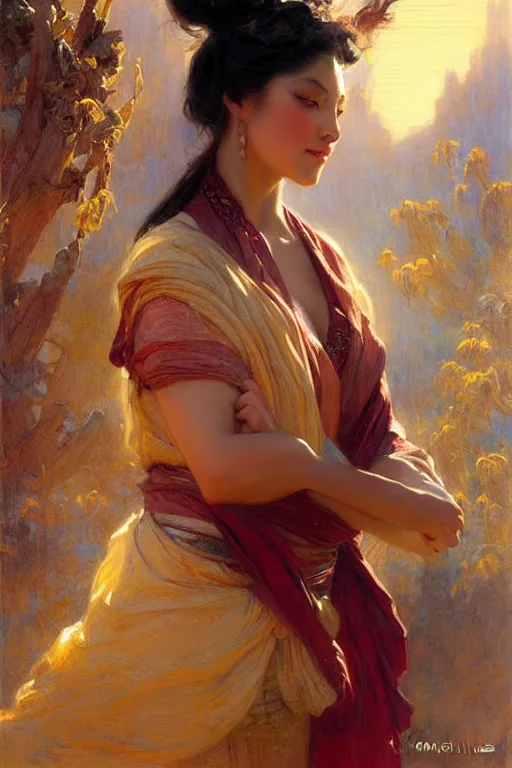 Image similar to taoism, painting by gaston bussiere, greg rutkowski, j. c. leyendecker, artgerm