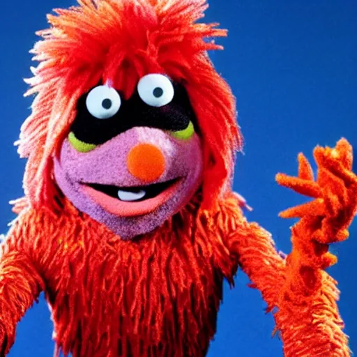 Image similar to still of a david bowie muppet designed by jim henson