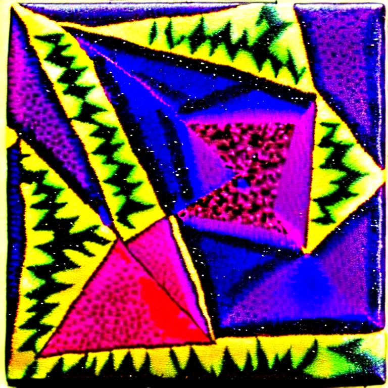 Image similar to eye stair in two another refraction of my thyme expending. embroilment in dichotic phases. fauvism, pyramids of hyperspace. as a fancy square ceramic tile