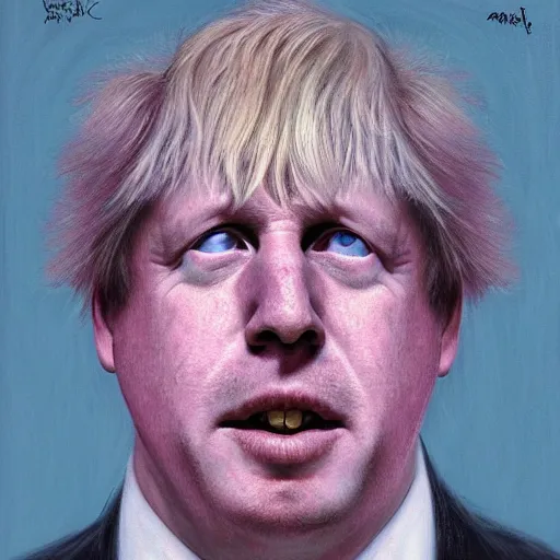 Image similar to boris johnson, boris johnson, boris johnson in the style of beksinski