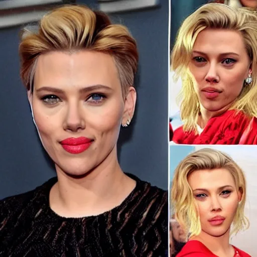 Image similar to scarlett johansonn with farrah fawcette hair