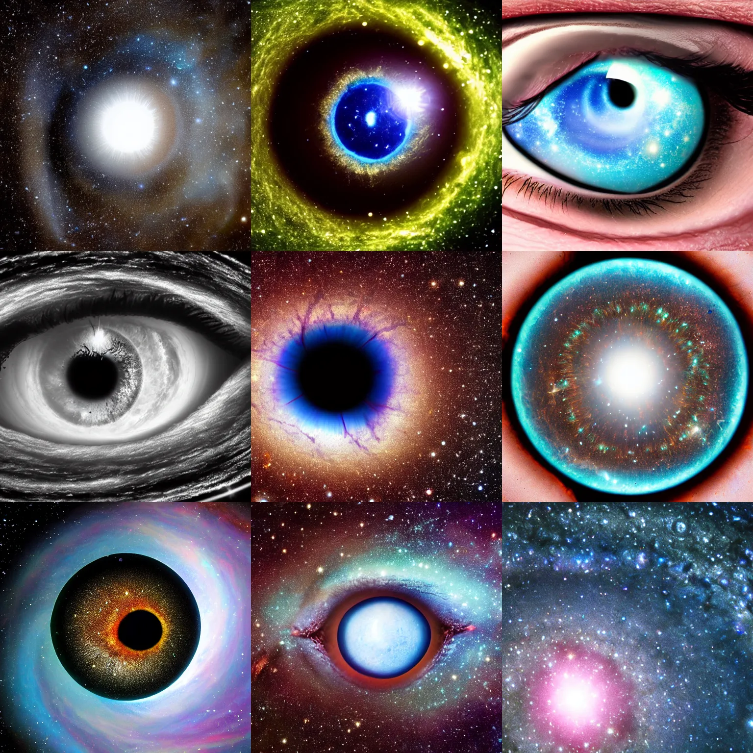 Image similar to the universe in an eye