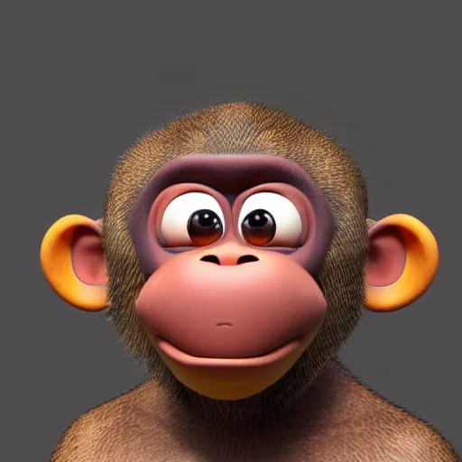 Image similar to fruit that look like a monkey, 3d render, highly detailed, hyper realistic