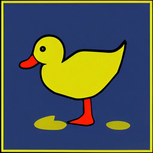 Image similar to a duck, modern, pictorial mark, iconic logo symbol, shades of blue and black