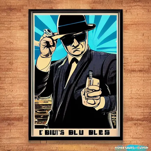 Image similar to blues brother poster, dan mumford - h 8 0 0