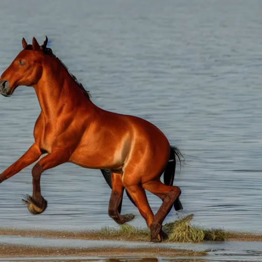 Image similar to photograph of a half horse half octopus bird