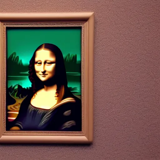 Image similar to a 3 d sculpture of the mona lisa made of wet clay