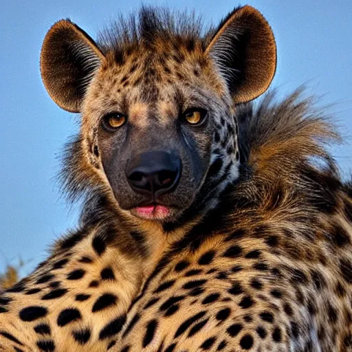 Image similar to half hyena, half jaguar