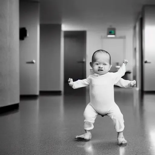 Image similar to newborn doing cartwheels in the hospital