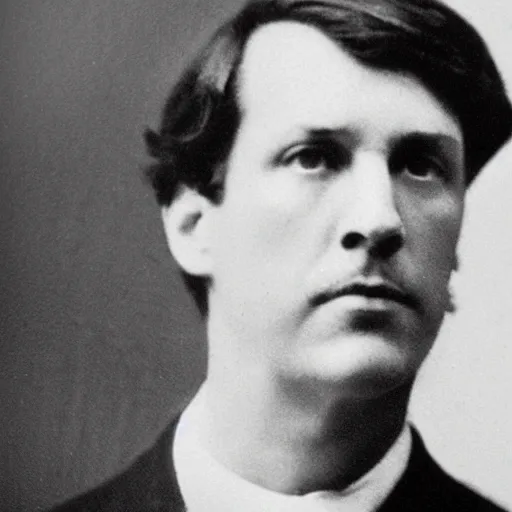 Image similar to a photograph of tucker carlson taken in 1 8 9 4