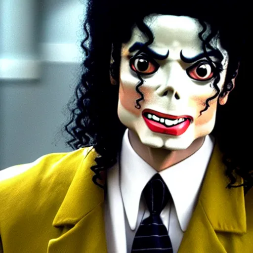 Image similar to mr. beans as michael jackson. movie still, cinematic lighting.