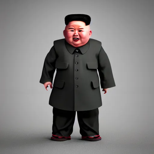 Image similar to kim jong un doll watching screaming chucky doll fireworks octane render