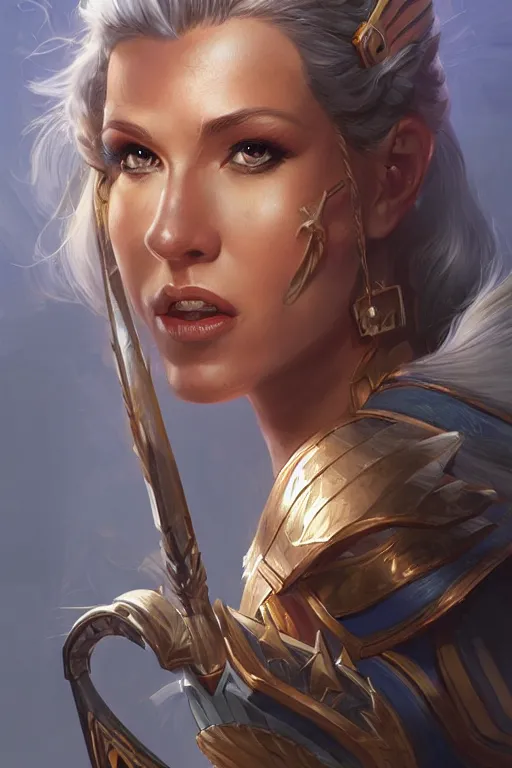 Image similar to amazon valkyrie athena, d & d, fantasy, portrait, highly detailed, headshot, digital painting, trending on artstation, concept art, sharp focus, illustration, art by artgerm and greg rutkowski and magali villeneuve