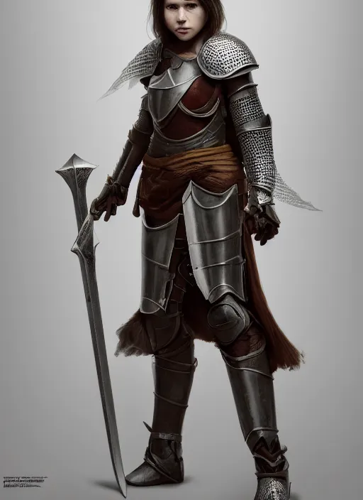 Prompt: portrait of ellen page as a legendary knight warrior, au naturel, hyper detailed, digital art, trending in artstation, cinematic lighting, studio quality, smooth render, unreal engine 5 rendered, octane rendered, art style by klimt and nixeu and ian sprigger and wlop and krenz cushart.