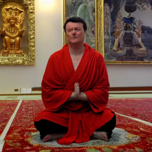 Prompt: Matteo Renzi reaching the Bodhisattva status in lotus pose