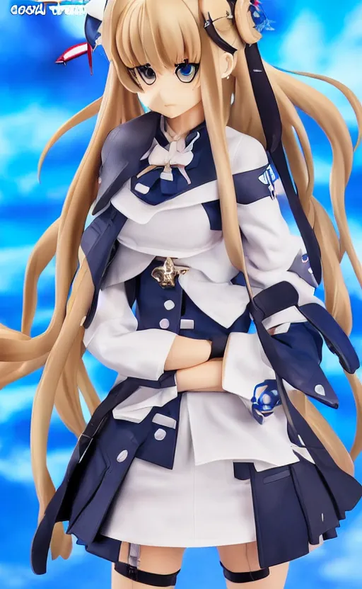 Prompt: azur lane official merchandise, toy photo, realistic face, water splash effect, portrait of the action figure of a tan girl, realistic character anatomy, 3d printed, plastic and fabric, figma by good smile company, collection product, desert background, navy flags, 70mm lens, hard surfaces, photo taken by professional photographer, trending on Twitter, symbology, 4k resolution, low saturation, realistic military gear