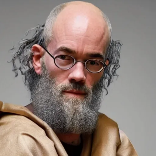 Image similar to michael stipe as a medieval monk