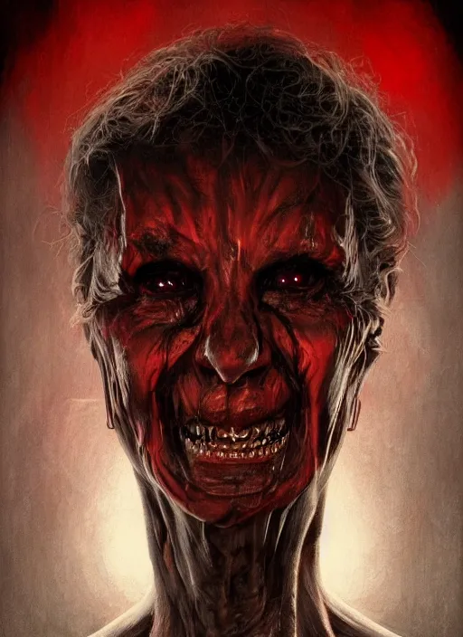 Image similar to portrait of Demon from Insidious (2010), highly detailed, centered, solid color background, digital painting, artstation, concept art, smooth, sharp focus, illustration, Jason Edmiston, donato giancola, Joseph Christian Leyendecker, Les Edwards, Ed Repka, WLOP, Artgerm