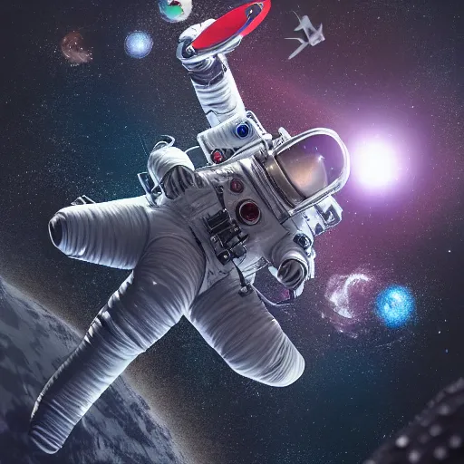 Image similar to an epic portrait of an astronaut entering the micro atom realm of microscopic multiverse with a tiny micro spaceship, cinematic lighting, under a microscope, trending on Artstation, highly detailed, insane details