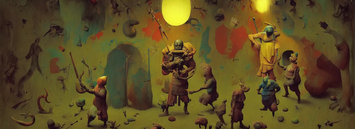 Image similar to full - body portrait surreal colorful clay fighting dwarf rpg character concept art anatomy, action pose, very coherent and colorful high contrast masterpiece by norman rockwell franz sedlacek hieronymus bosch dean ellis simon stalenhag rene magritte gediminas pranckevicius, dark shadows, sunny day, hard lighting, reference sheet white! background