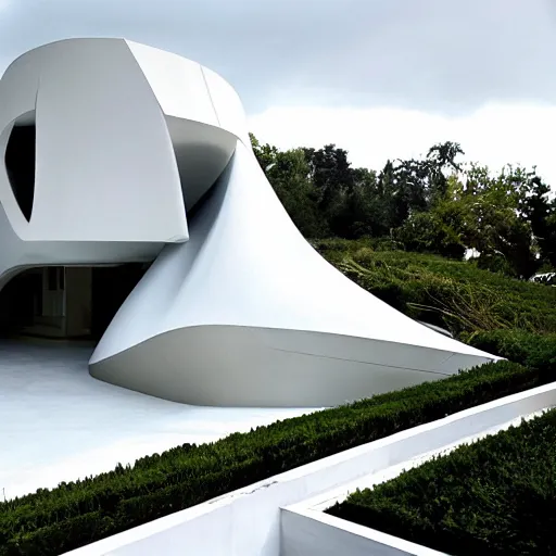 Image similar to house designed by zaha hadid