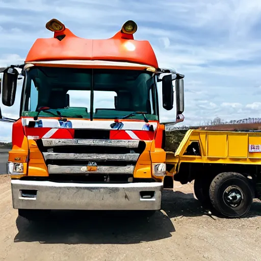 Image similar to dump truck taking a selfie