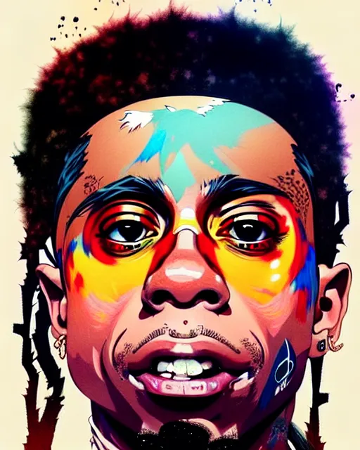 Image similar to a ultradetailed beautiful panting of lil wayne, by conrad roset, greg rutkowski and makoto shinkai, trending on artstation