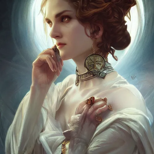 Image similar to Madona , D&D, fantasy, intricate, cinematic lighting, highly detailed, digital painting, artstation, concept art, smooth, sharp focus, illustration, art by Artgerm and Greg Rutkowski and Alphonse Mucha