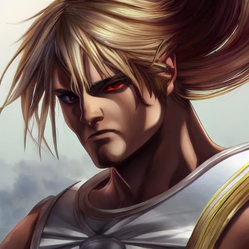 Image similar to portrait of achilles, anime fantasy illustration by tomoyuki yamasaki, kyoto studio, madhouse, ufotable, trending on artstation