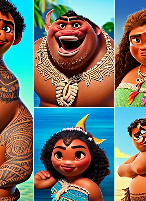 Moana & Maui (live action) - AI Photo Generator - starryai