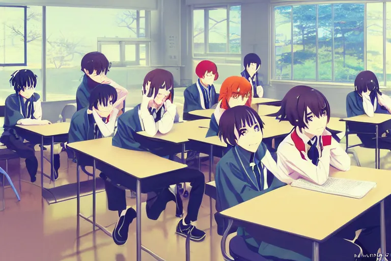 anime japan school class room AI Generated 23035487 Stock Photo at