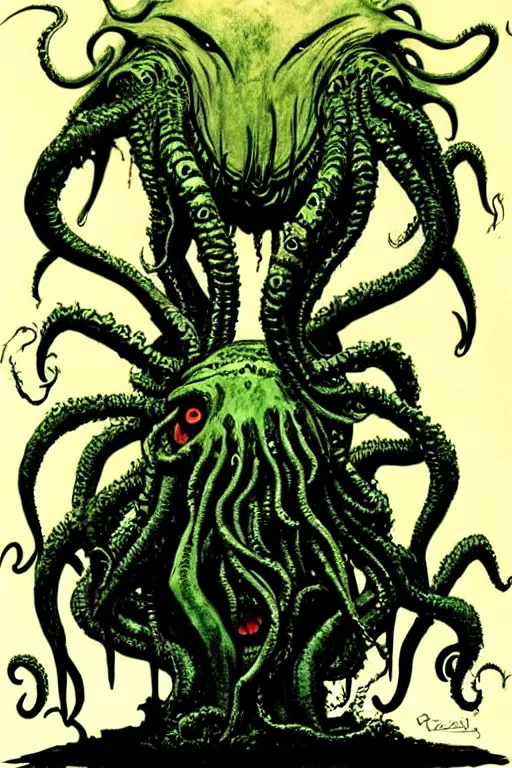 Image similar to cthulhu by ralph steadman