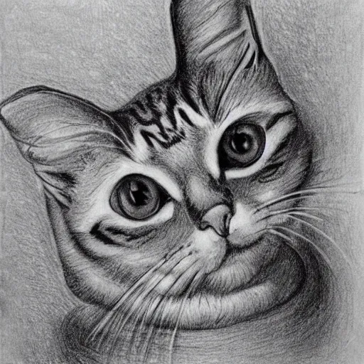 Prompt: MC Escher drawing of a cute cat