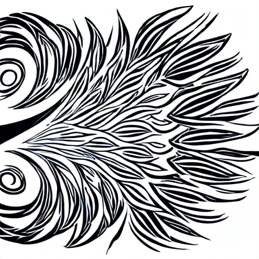 Image similar to phoenix salt round composition rebirth symbolism swirl tail feather graphic design Egyptian phoenix style simple design contour simple one line