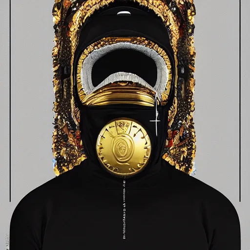 Image similar to portrait_of_a_Thug_with_Gold_Teeth_Smiling_through_Ski_Mask._intricate_abstract._intricate_artwork._by_Tooth_Wu_wlop_beeple_dan_mumford._octane_render_trending_on_artstat