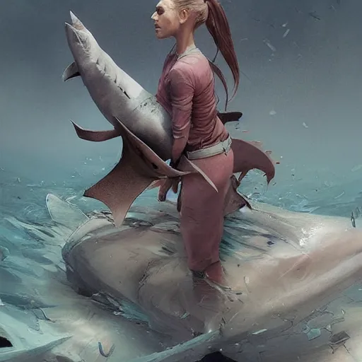 Image similar to cat with shark tail, smooth, artstation, digital illustration by Ruan Jia and Mandy Jurgens and Artgerm and Wayne Barlowe and Greg Rutkowski and Zdislav Beksinski