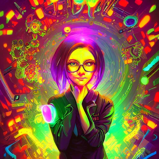 Image similar to skill magic geek inside matrix deepdream radiating a glowing aura stuff loot legends stylized digital illustration video game icon artstation lois van baarle, ilya kuvshinov, rossdraws,