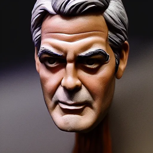 Prompt: george clooney made out of polymer clay detailed sculpture trending on artstation