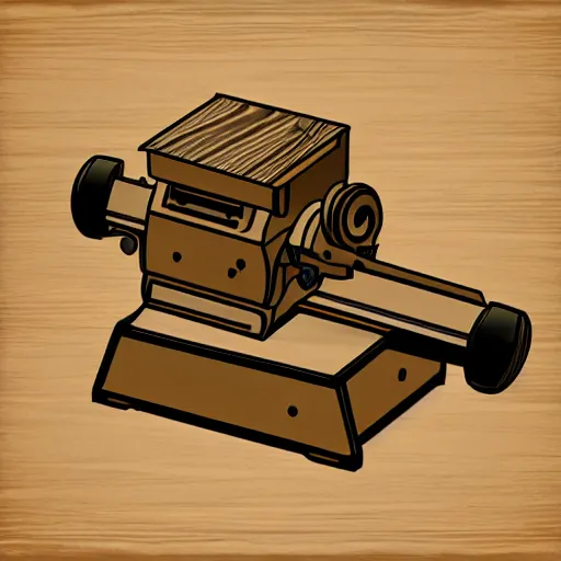 Prompt: lathe, woodworking, vector art