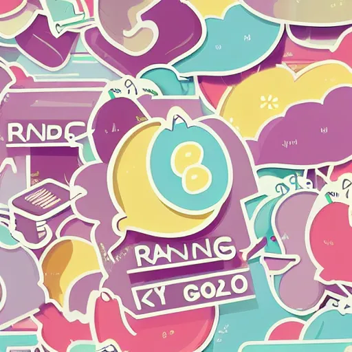 Prompt: cute random y 2 k things stickers, pastel colours, illustration style, 8 k