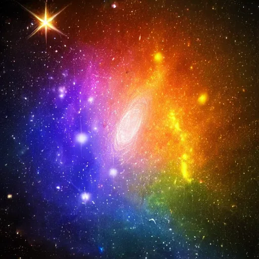 Image similar to prismatic galaxy, luminescent, photorealistic