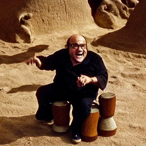 Prompt: “Danny devito playing the bongo drums at Mount Doom in Mordor”