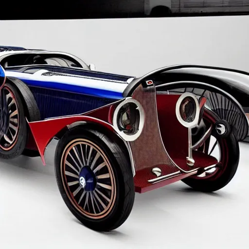 Image similar to a retrofuturist bugatti chiron designed by fantasy dwarves, 1 9 2 0's, 1 9 3 0's,