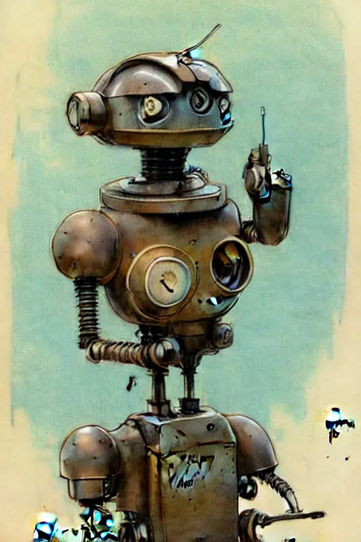 Prompt: ( ( ( ( ( 1 9 5 0 s robot. muted colors. ) ) ) ) ) by jean - baptiste monge!!!!!!!!!!!!!!!!!!!!!!!!!!!!!!