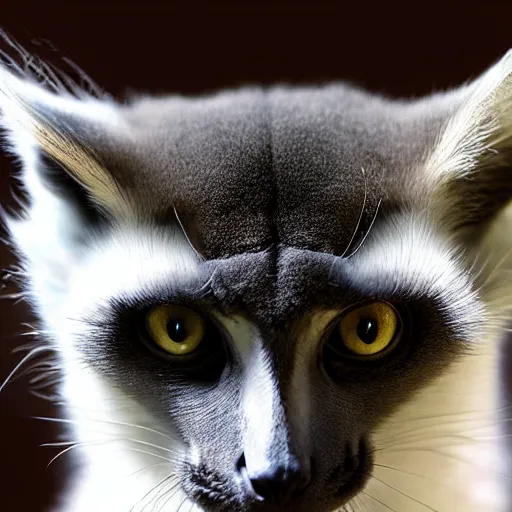 Image similar to a feline lemur - cat - hybrid, animal photography