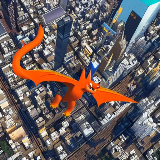 Prompt: charizard flying above new york, at all angles clash royal style characters, unreal engine 5, octane render, detailed, brawl stars, cinematografic, cinema 4 d, un artstation trending, high definition, very detailed, blender